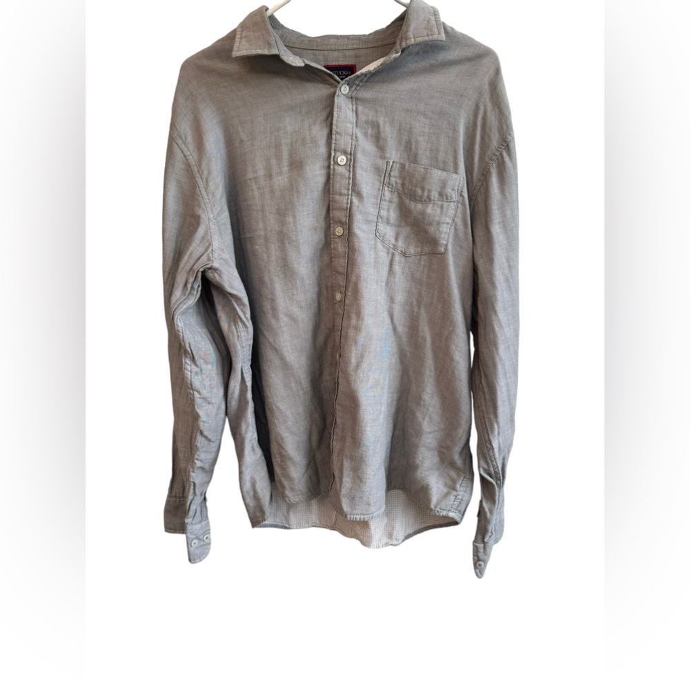 UntuckIt‎ Button Up Shirt Mens Large Grey 100% Cotton Very Soft
